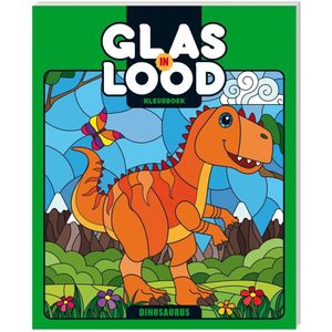 Glas-in-lood kleurboek Dinosaurus