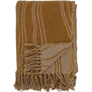 Bloomingville - Plaid Ginna - Bruin - Gerecycled Katoen