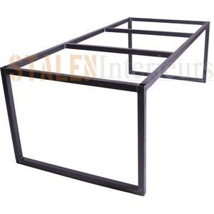 Frame Open-dichte poot| 250x100 | Koker 40x40| Zwart structuur| Industrieel Tafelonderstel