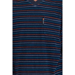 Outfitter Badstof heren pyjama - Winter streep - Warme winter pyjama - XXL - Grijs