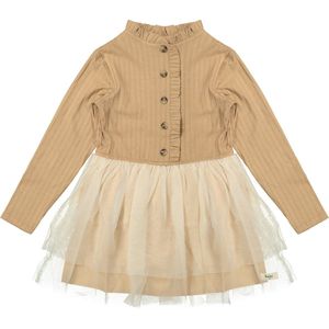 Meisjes jurk Marly rib en tule jurk met ruffles 86-92