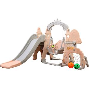 Speeltoestel XL Pastel Roze met glijbaan en schommel voor binnen en buiten - Baby - Peuter - Kleuter - Cadeau - 1 jaar - 2 jaar - 3 jaar - Sinterklaas - Kerst - Jongen - Meisje - Schuifaf