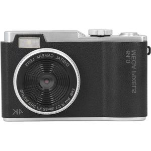 Digitale Camera 48 MP Draagbare Camera met 16x Zoom 24 Inch Scherm Anti-shake 1080P Selfie Autofocus voor op Reis 800 MAh Batterij (BLACK)