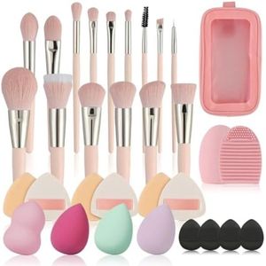 PromoHome Complete Make-up Borstel Set - 28 Delig Professioneel Gereedschap met Opbergtas