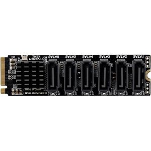 Allecto plus - NVME naar SATA Adapter M.2 Converter met 6 Poorten en Aluminium Radiator