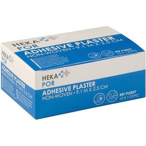 Heka por non-woven hechtpleister rol 9,1 m x 2,5 cm niet-steriel