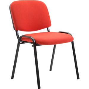 Stoel - Rood - Stapelbaar - Vergaderstoel - 100% polyester - Bezoekersstoel - Zithoogte 44cm