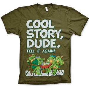 Teenage Mutant Ninja Turtles TMNT Cool Story Dude T-Shirt Olive-S
