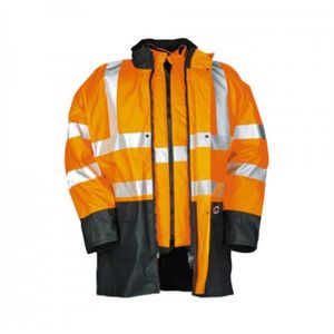 Sioen 1Signal. Parka 6833 Marianis Flexothane-met uitneembare bodywarmer- Fluo oranje- Maat L