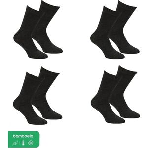 Bamboe Socks - Sokken Bamboe 4-Pack - Antraciet - maat 39-42 - Bamboe Sokken voor Extra Comfort - Dames / Heren