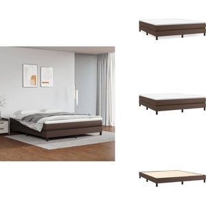 vidaXL Bedframe - Bedframes - Bed - Slaapmeubel - Bedframe kunstleer bruin 180x200 cm