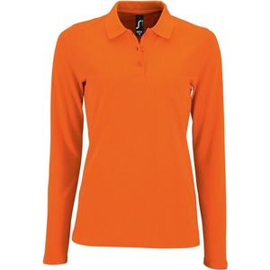 SOLS Dames/dames Perfecte Lange Mouw Pique Polo Shirt (Oranje)