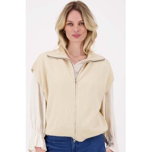 Zusss Mouwloos Vestje Met Rits Beige