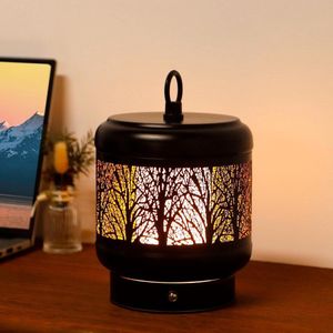 Draagbare draadloze 3500mAh LED batterij-outer tafellamp-oplaadbare lantaarn-eenvoudige 3-staps touch dimbare outdoor nachtlamp met IP65 waterdicht - lantaarn. .