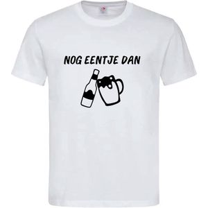 T-shirt Unisex Volwassenen Grappig Tekst ""Nog eentje dan"" Op Voorkant | korte mouw | Wit/zwart | maat XXL
