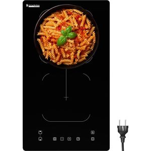 KitchenBrothers Inductie Kookplaat - Inbouw Inductieplaat - 30 cm - 2 Zones - 1x Flexzone - 1 Fase - Tot 3300W - Zwart
