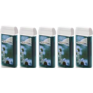 ItalWax 5x Wax Cartridge Azulene 100ml - Harspatroon Azuleen 500ml Waxing Set