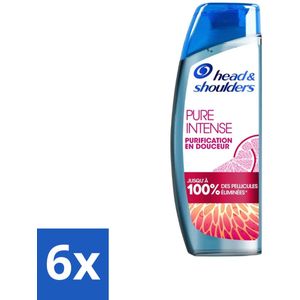 6 x Head & Shoulders - Anti-Roos Shampoo - Pure Intense - Grapefruit - 250 ml - Anti-Roos Shampoo - Roos Shampoo - Hoofdhuid Verzorging - Vette Hoofdhuid - Grapefruit Shampoo