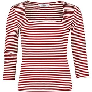 Banned - Stripe & Square Longsleeve top - 3XL - Rood