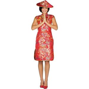 Rubie's Verkleedjurk Azië Dames Polyester Rood/goud Maat 40