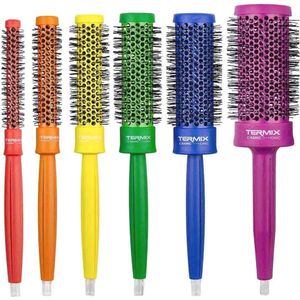 Professionele Ronde Thermische Haarborstels Set van 6 - Kleurrijke Keramische Borstels voor Creatieve Stijlen