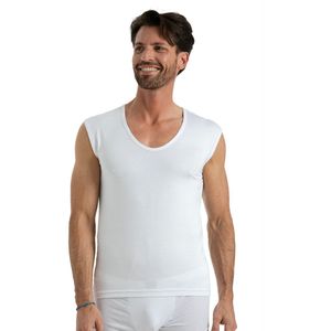 Bamboe V-hals Onderhemd Heren - 95% Bamboe - Wit - Maat S - Antibacterieel - Hoge Kwaliteit