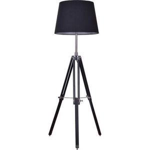 Groenovatie Rouen Industrieel Design Tripod Vloerlamp E27 Fitting - 144x50 cm - Chroom / Zwart