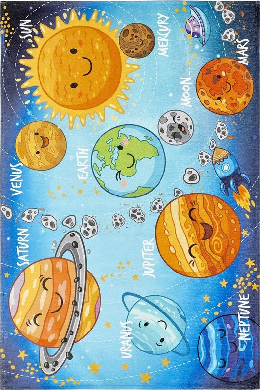 Kindervloerkleed - Sympathy - Planeten - Multikleur - 160x230 cm