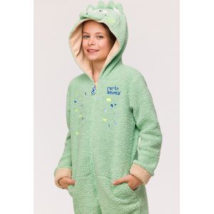 Woody - Onesie - Lichtgroen - Unisex - 100% Polyester Teddy