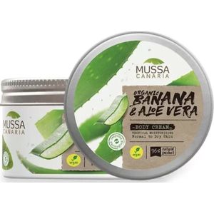 Mussa Canaria | VEGAN | Aloe Vera Body Cream met zoete amandelolie, banana & Aloe Vera | Canarische Eilanden | Intens hydraterend en voedend | 250ml