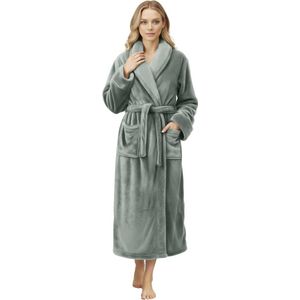 Luxe Vrouwen Fleece Badjas met Sjaalkraag – Gezellige Loungewear en Nachtkleding
