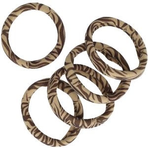 Haarsoires Haarelastieken basic - Endless dierenprint - Bruin - Set van 5 - Eenvoudige Haar Elastieken voor Dagelijks Gebruik