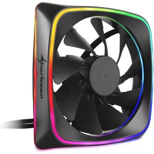 RGB Computer Behuizing Ventilator 12 cm Zwart - Stille en Verlichte Ventilator met Aerodynamisch Ontwerp
