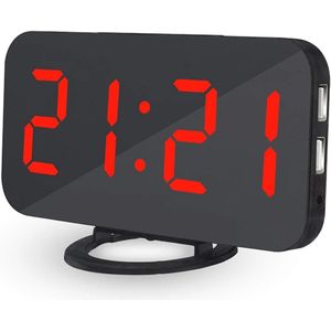 LED Digitale Draagbare Spiegel Wekker met 6.5"" Display en 3 Dimmen Modus voor Slaapkamer en Kantoor