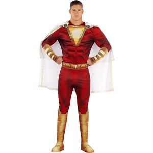FUNIDELIA Shazam Kostuum voor Mannen - Superheld Kostuum - Maat: L - Rood