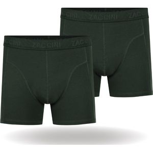 Zaccini Cotton Stretch Boxershorts - Groen - 2 stuks - Heren onderbroeken - Boxer - 95% Katoen - Maat S