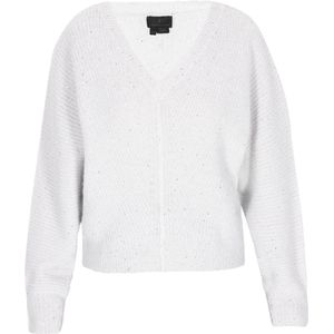 DreiMaster - Klassik - Trui - Offwhite - V-hals - Lange Mouw