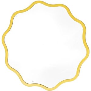 Housevitamin - Make up Spiegel - Golvend Rond - Metaal - Fluor Geel