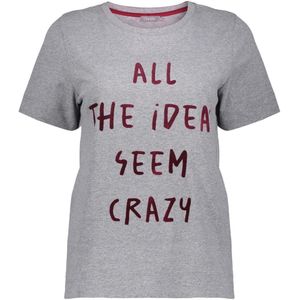 Geisha - T-shirt Basic - Grijs - Met Tekst - Dames