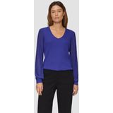 Gebreide Trui - V-hals - Half Doorschijnende Mouwen - Normale Pasvorm