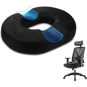 Donut Kussen - Orthopedisch Traagschuim Zitkussen - Zwart - Aambeien Zitring