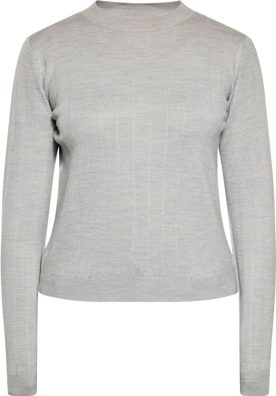 Usha - Trui - Lichtgrijs - Knitwear - Ronde Hals - Lange Mouwen