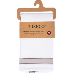 Tiseco Herenzakdoeken Alto 2 - 40x40cm - 6 Stuks - 100% Katoen - Grijs