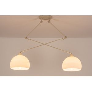 Lumidora Hanglamp 31441 - MYKONOS - 2 Lichts - E27 - Wit - Beige - Zand - Kunststof