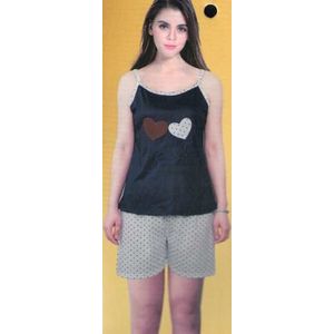 shortorama dames | 2-Delige Casual Korte Set | Dames Pyjama Set | Zomer | Stijlvol en Comfortabel |Love | L | Hartjes | beschikbaar in 3 kleuren