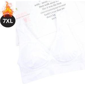 Nivard BH Zonder Beugel - Zonder Bandjes - Push-up Bh's - Comfort Beha - Comfortabel - Sterk - Plus Size - Wit - Maat 7XL