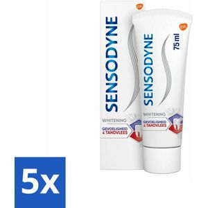 5 x Sensodyne - Tandpasta - Gevoeligheid & Tandvlees - Whitening - Gevoelige Tanden - 75 ml - Gevoelige Tanden - Tandvleesbescherming - Tandpasta - Whitening - Gevoeligheid