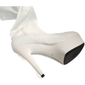 Soisbelle Grote Maten Dijhoge laarzen SB303 White Patent Maat 39