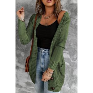 Vanora - Lange Gebreide Vest - Groen - Dames