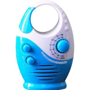 GTB® Douche Radio - Radio - Douche Speaker - Wit en blauw - 14cm x 10cm x 6cm